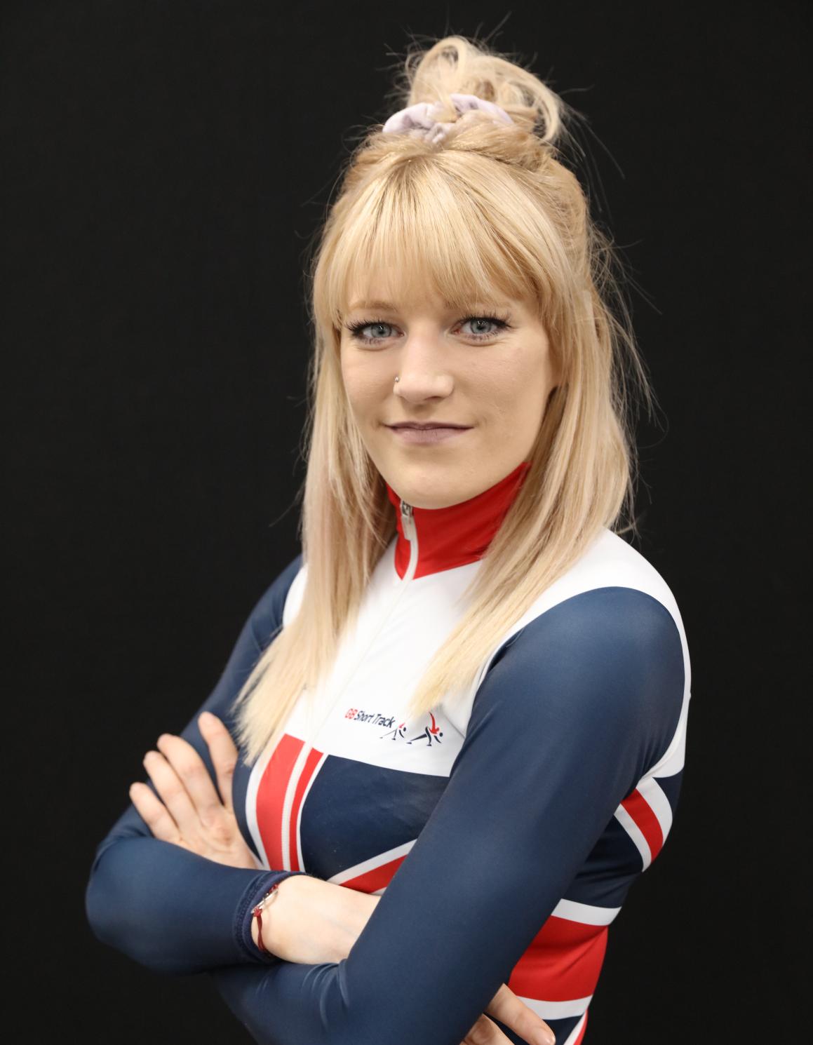Elise Christie in her GB Short Track suit