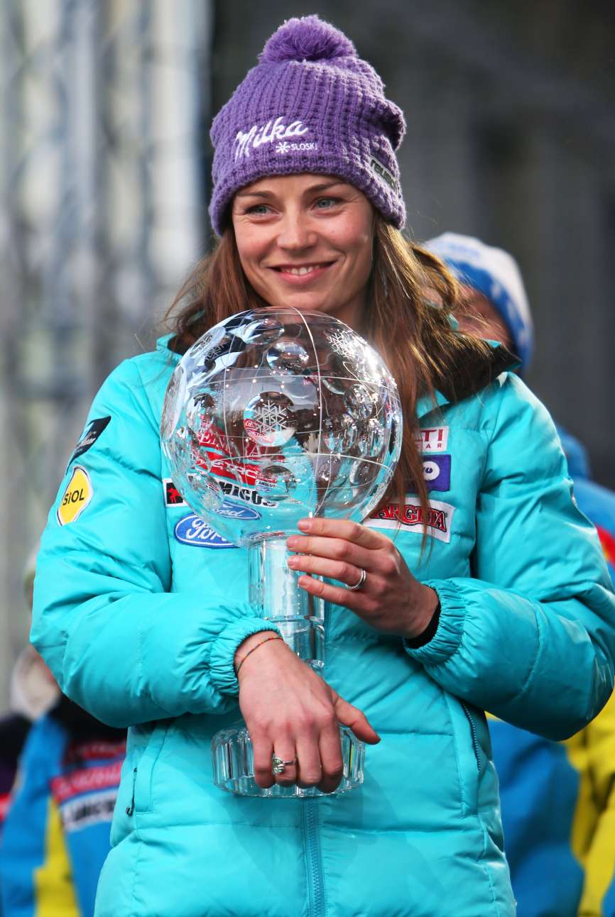 Tina Maze Crystal Globe trophy