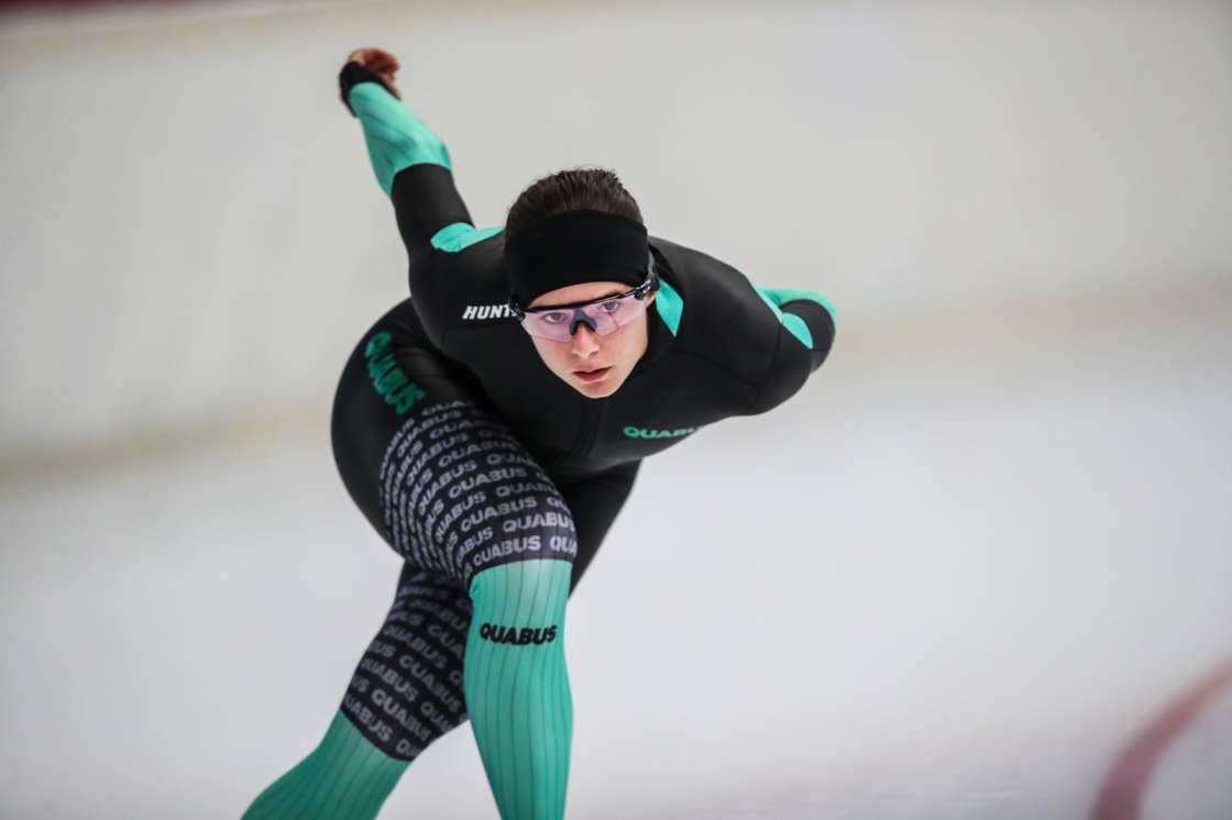 Austrian Long Track Speed Skater Vanessa Herzog on the ice